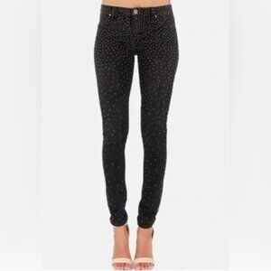 Blank NYC Black Spray On Instaglam Studded High Rise Skinny Jeans
